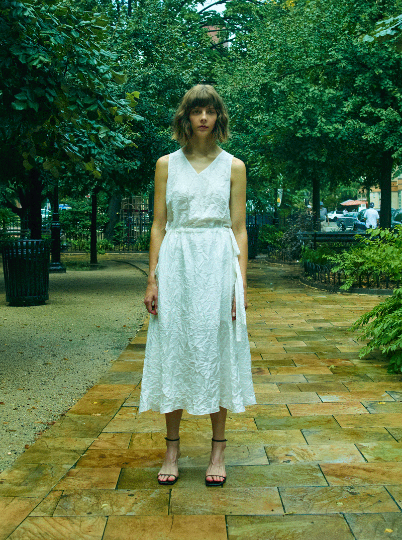 Rhi | Crinkle Silk Cargo Dress, Off White RHI Rhi | Crinkle Silk Cargo Dress, Off White RHI