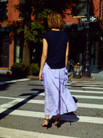 RHIE JAPANESE WOMENSWEAR DESIGNER CRINKLE SILK LEE DRESS IN WEST VILLAGE
