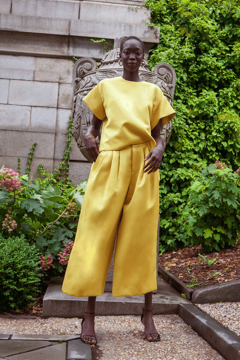 rhie dia double satin yellow west village clothing