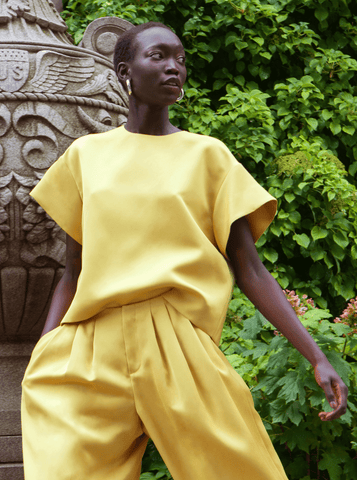 mustard satin top