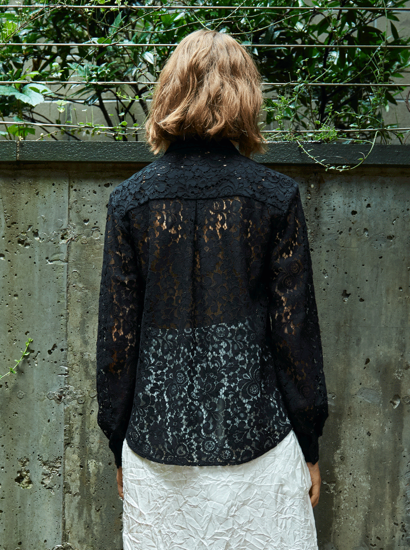 Black lace dress shirt hotsell