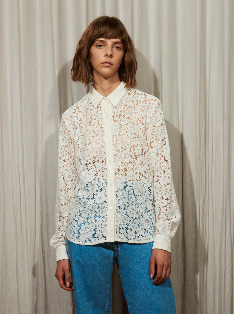 Rhie Mie Lace Blouse White RHIE
