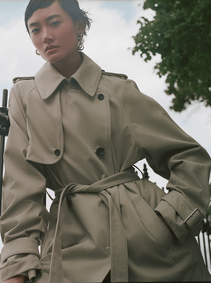 ローヘン SHORT TRENCH REVER COAT C.GREY Rhié | Short York Trench Coat, Khaki – RHIÉ